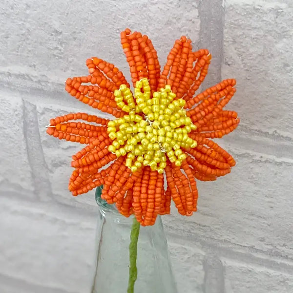 Beaded Flower Craft Kit - Gerbera (Orange)