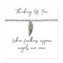 Angel Feather Silver Beaded Bracelet On Message Card