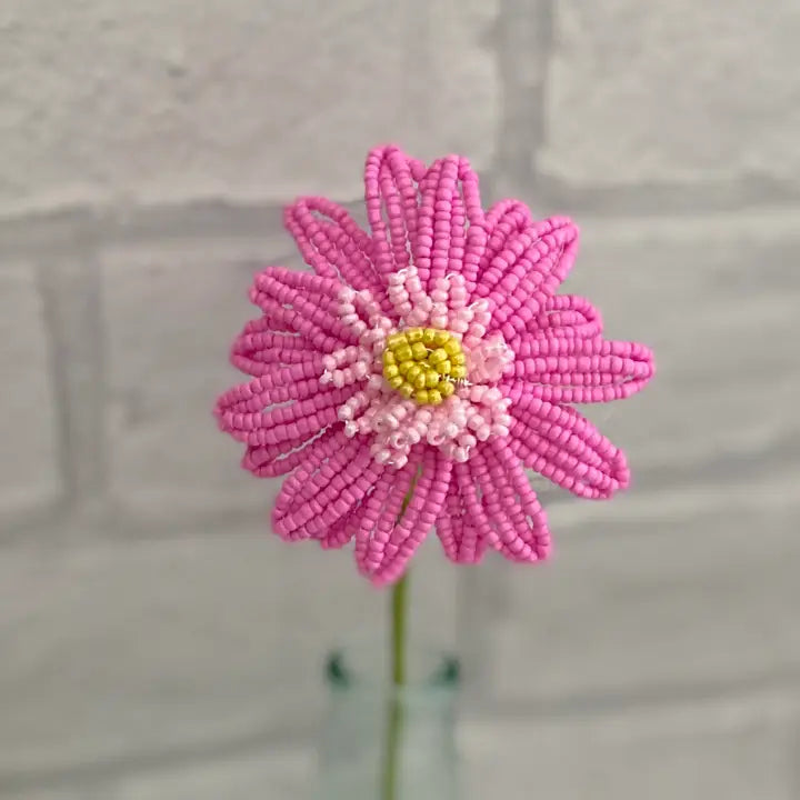Beaded Flower Craft Kit - Gerbera (Pink)
