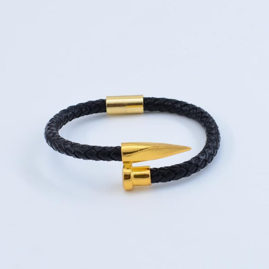 Leather Bracelet with Nail Design