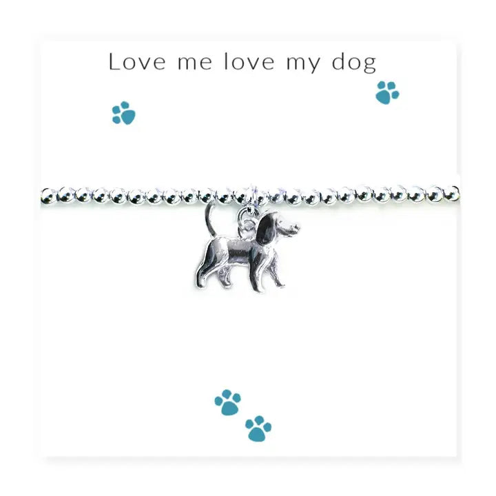 Love Me Love My Dog Bracelet On Message Card