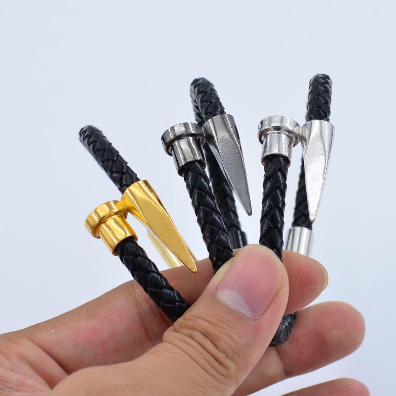 Leather Bracelet with Nail Design