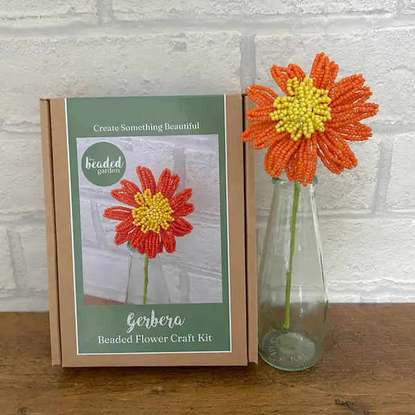 Beaded Flower Craft Kit - Gerbera (Orange)