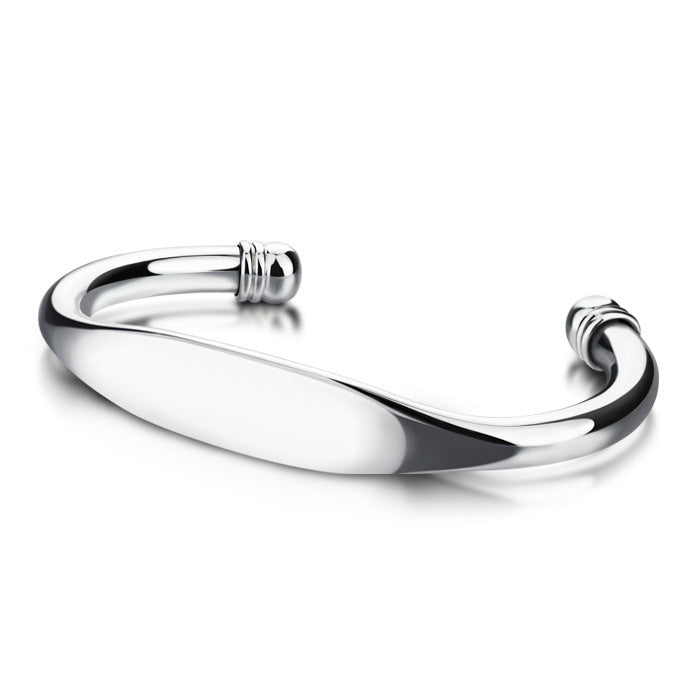 Silver Glossy Couples Bracelet