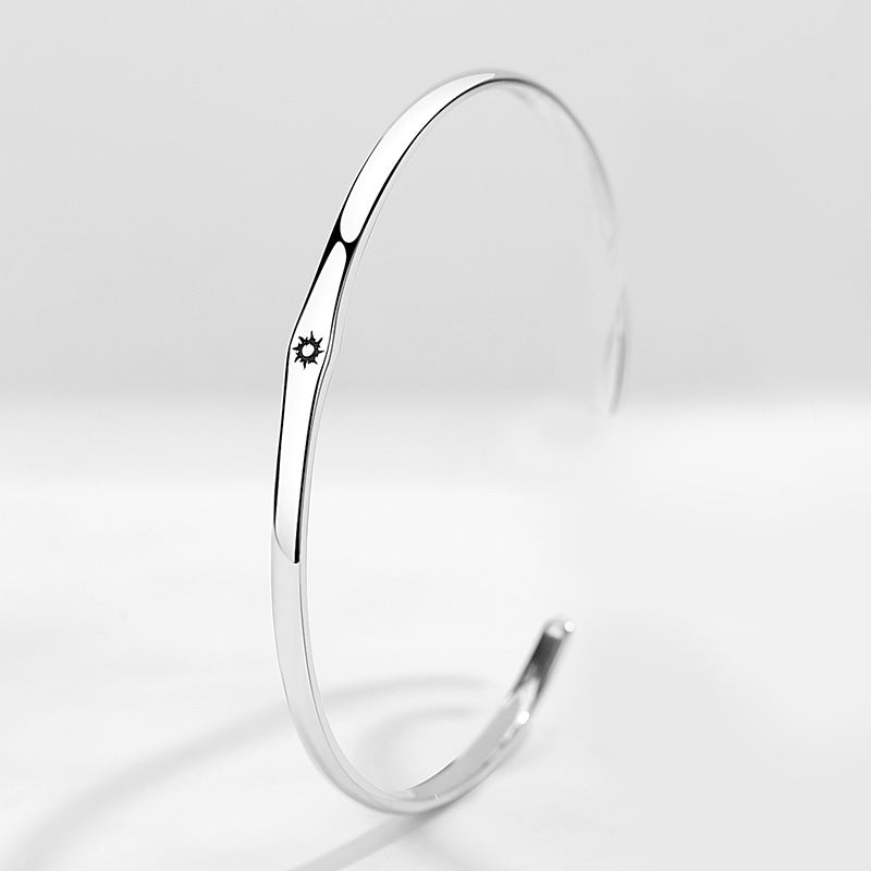 Silver Sun And Moon Couple Bracelets