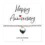 Anniversary Message Card with Silver Heart Beaded Bracelet