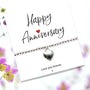 Anniversary Message Card with Silver Heart Beaded Bracelet