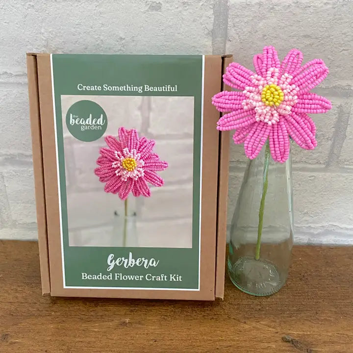 Beaded Flower Craft Kit - Gerbera (Pink)